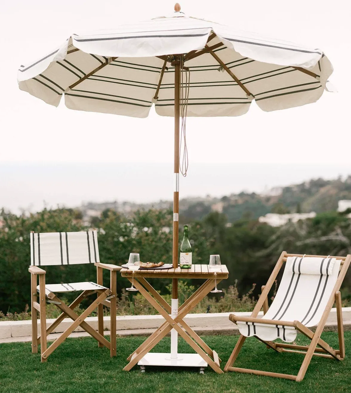 Business & Pleasure - Market Umbrella - Malibu Black Stripe