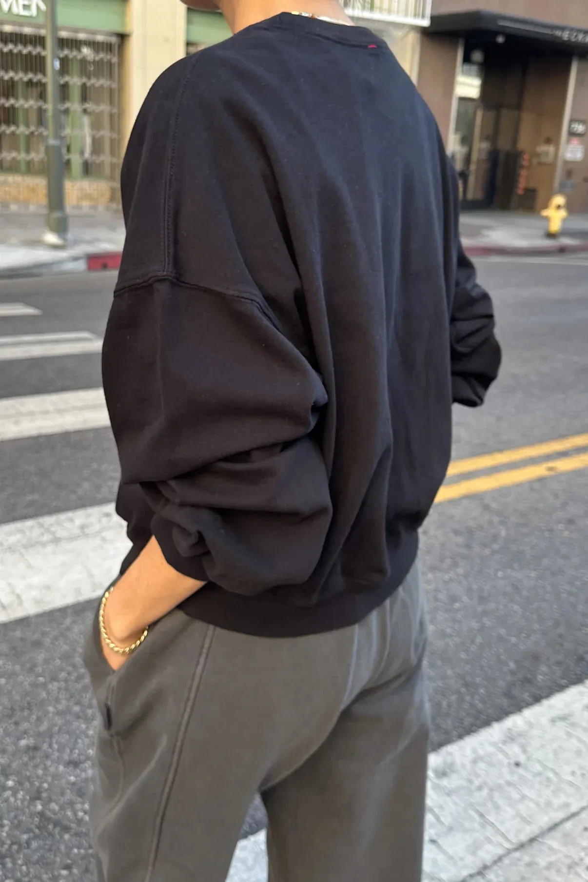 Cali Jersey Sweatshirt in Black | Le Bon Shoppe
