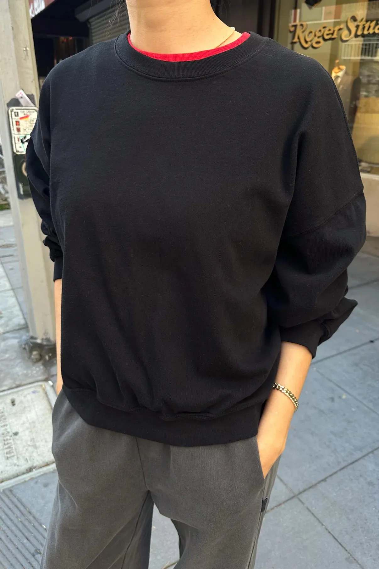 Cali Jersey Sweatshirt in Black | Le Bon Shoppe