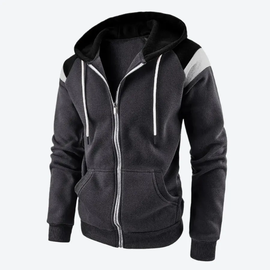Casual Zip-Up Hooded Sweatshirts with Pockets