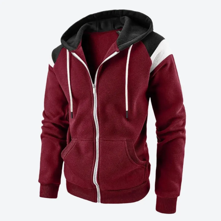Casual Zip-Up Hooded Sweatshirts with Pockets