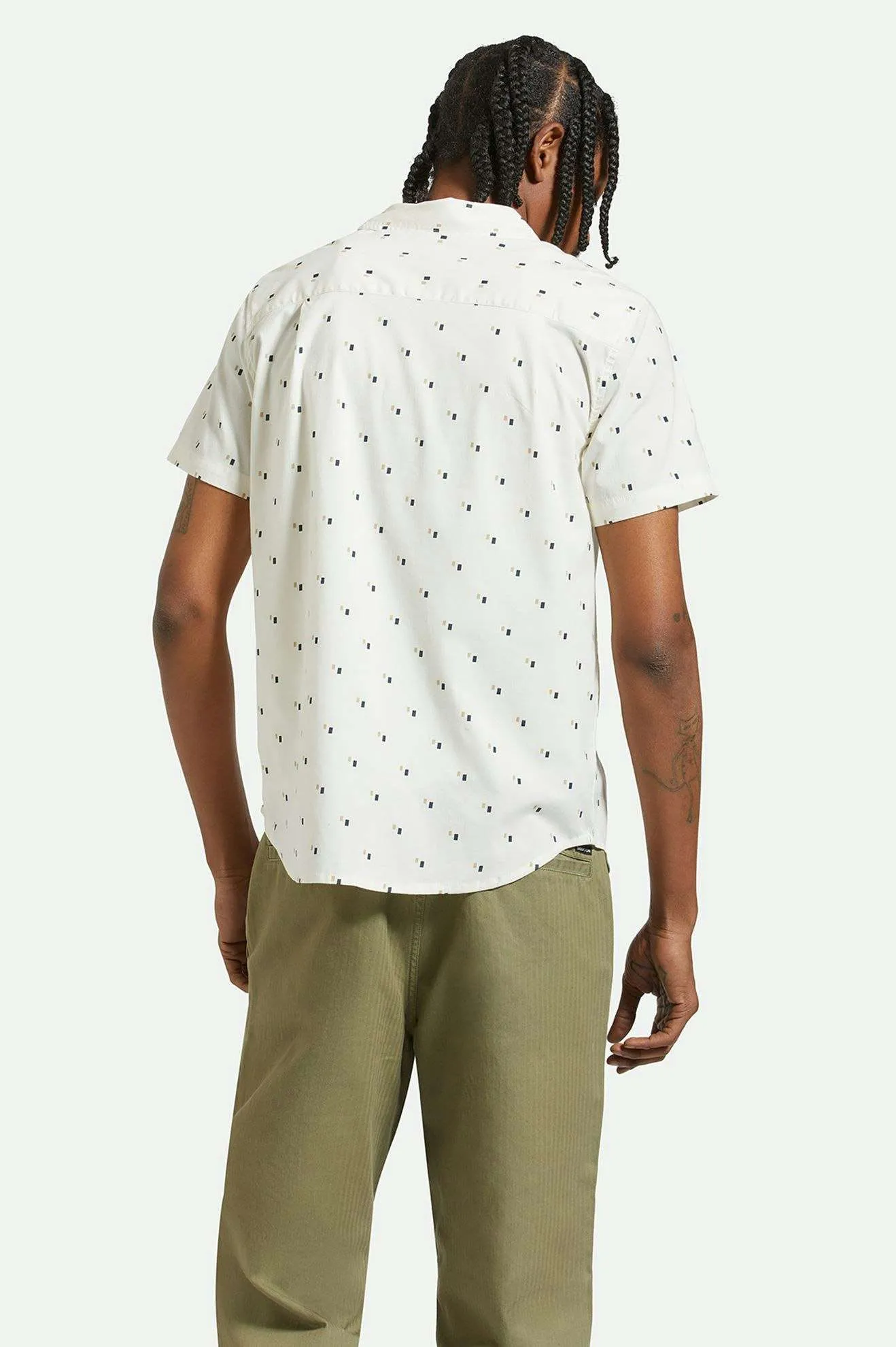 Charter Print SS Woven| Off White/Tipping Square