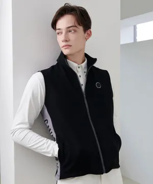 CHUCUCHU Men's Color Block Zip-Up Vest - Black