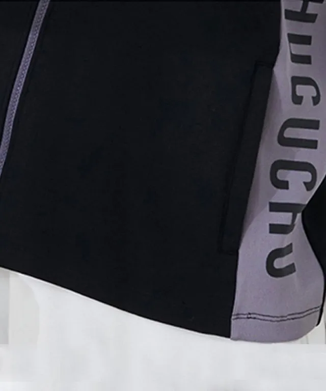 CHUCUCHU Men's Color Block Zip-Up Vest - Black