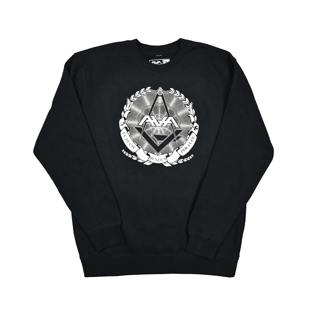 Crest Logo Heavyweight Crewneck Black