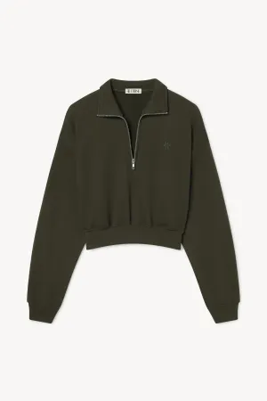 Cropped Half-Zip Sweatshirt