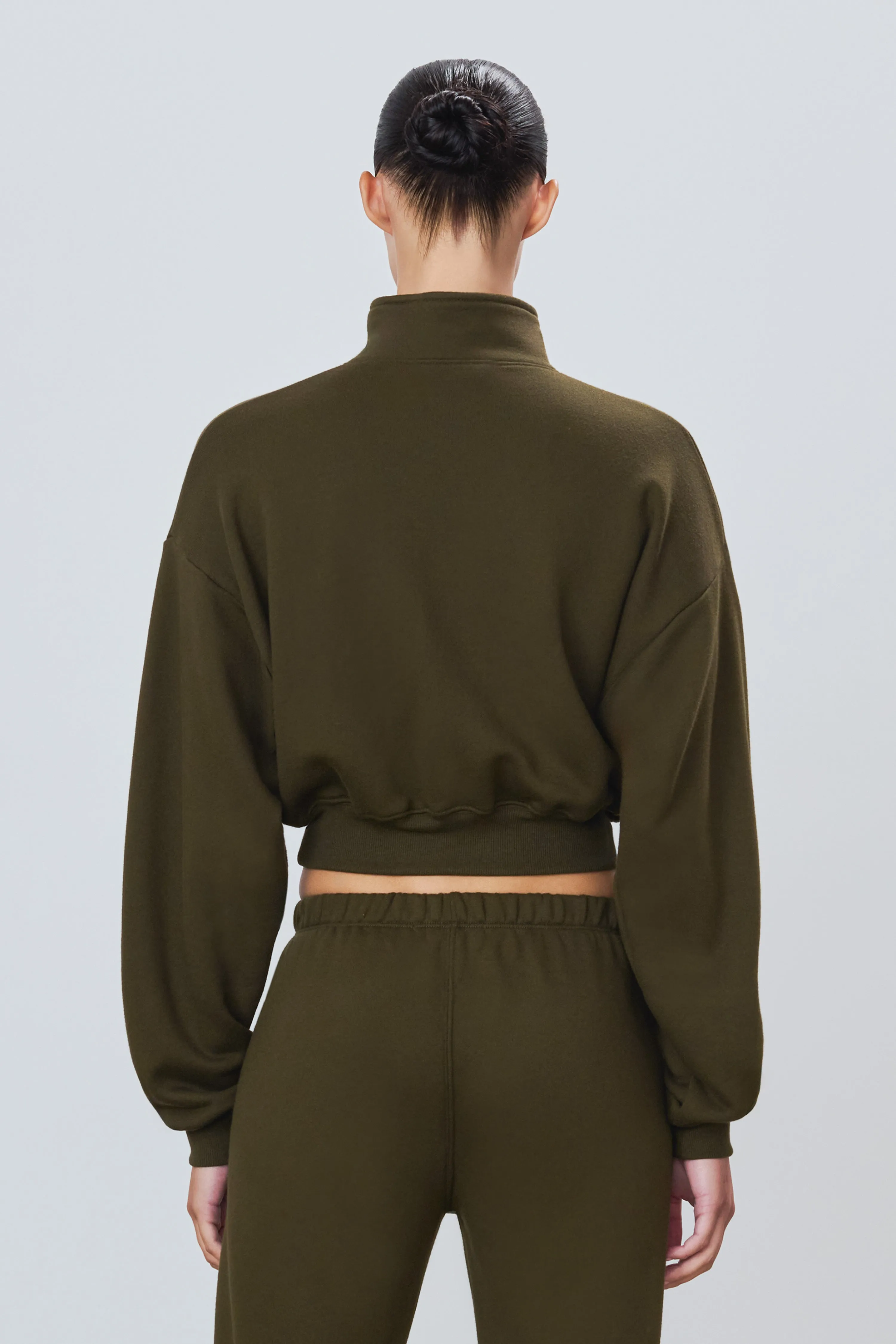 Cropped Half-Zip Sweatshirt