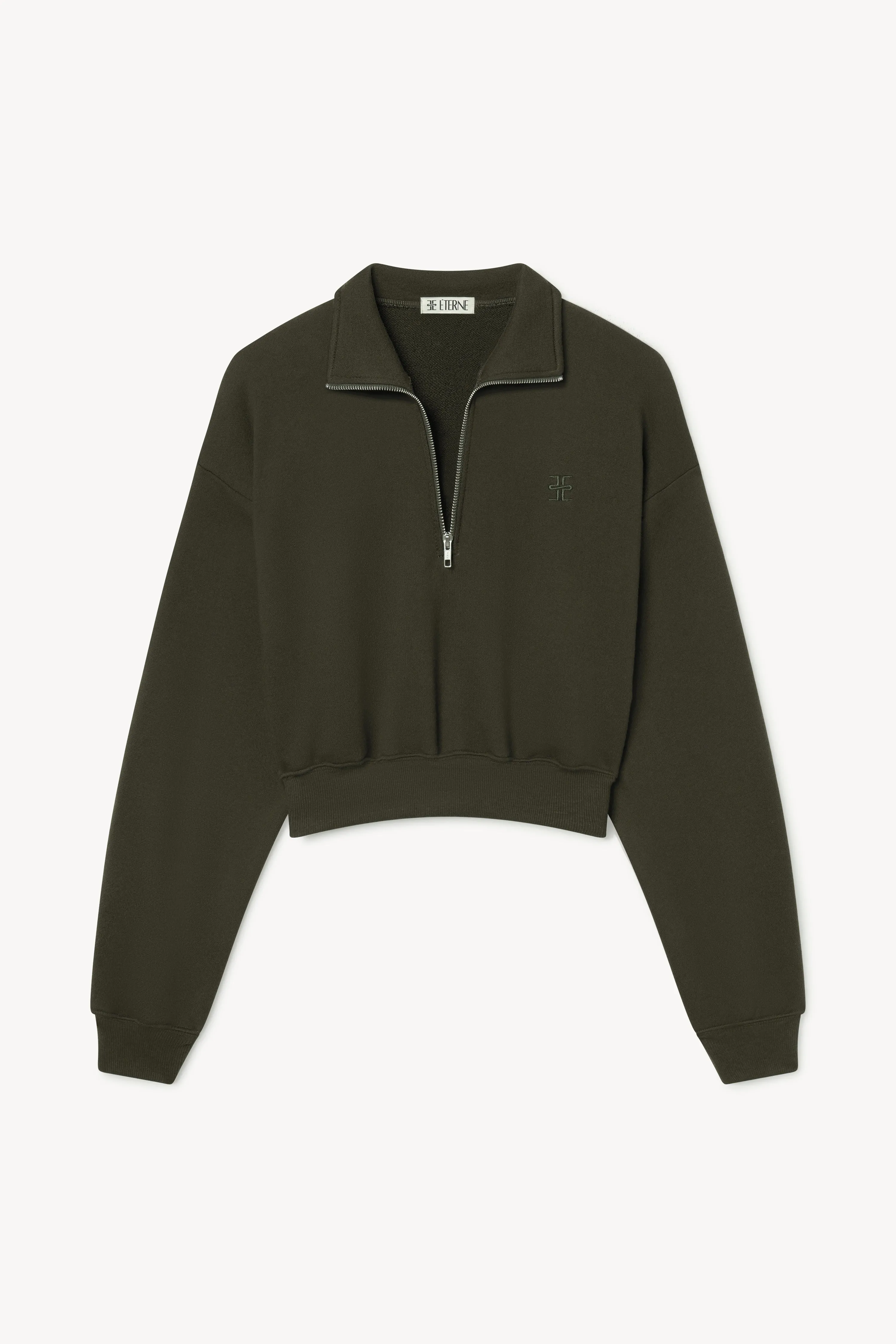 Cropped Half-Zip Sweatshirt