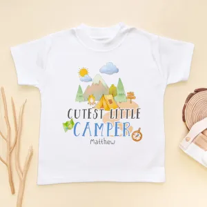 Cutest Little Camper Personalised Name Toddler & Kids T Shirt