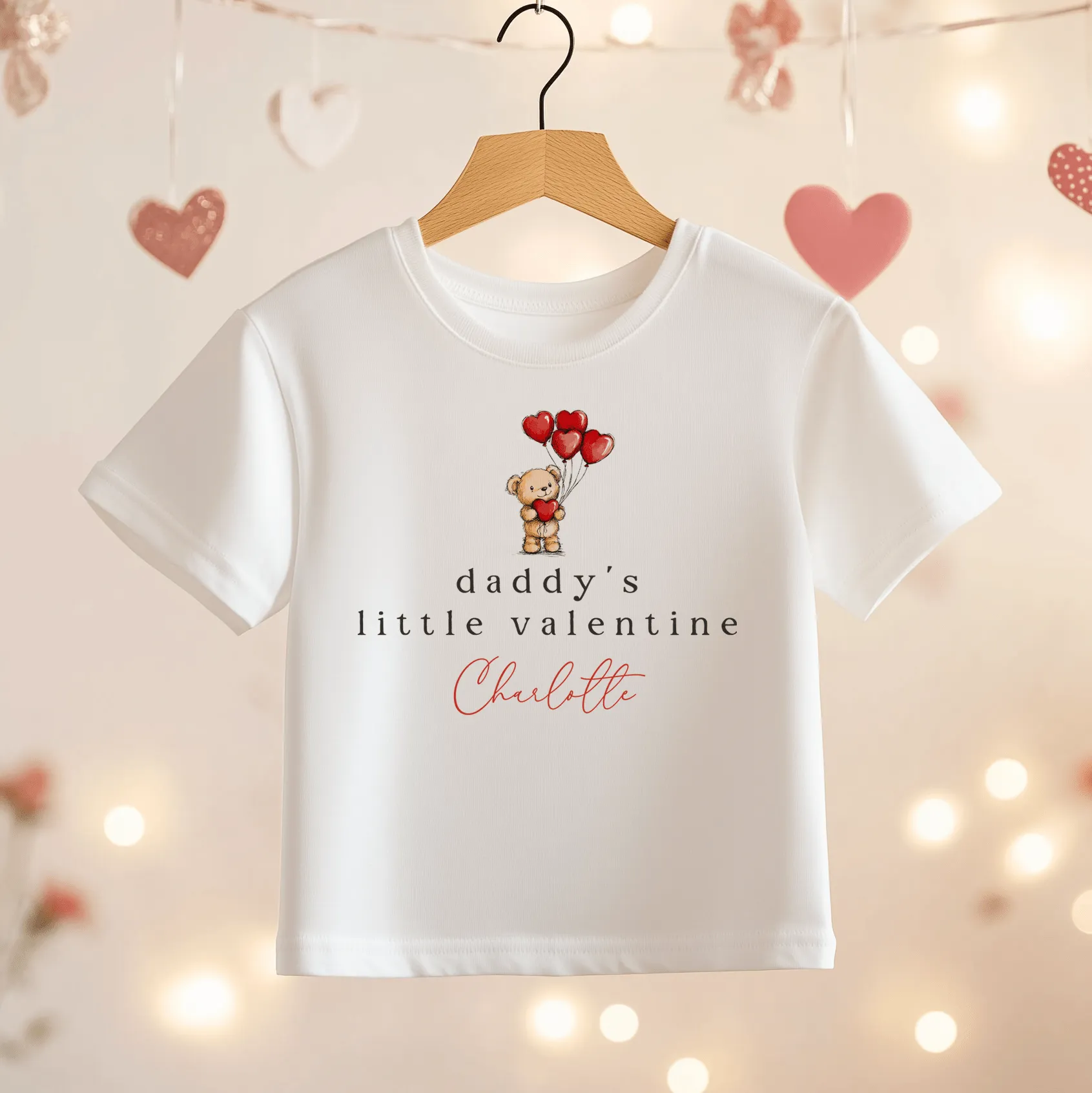Daddy's Little Valentine Personalised Toddler & Kids T Shirt