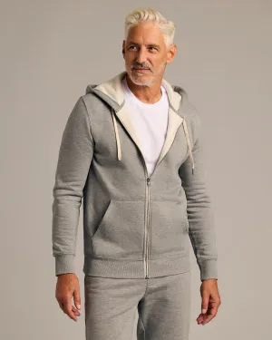 Dark Heather Gray Fleece French Terry Zip Hoodie