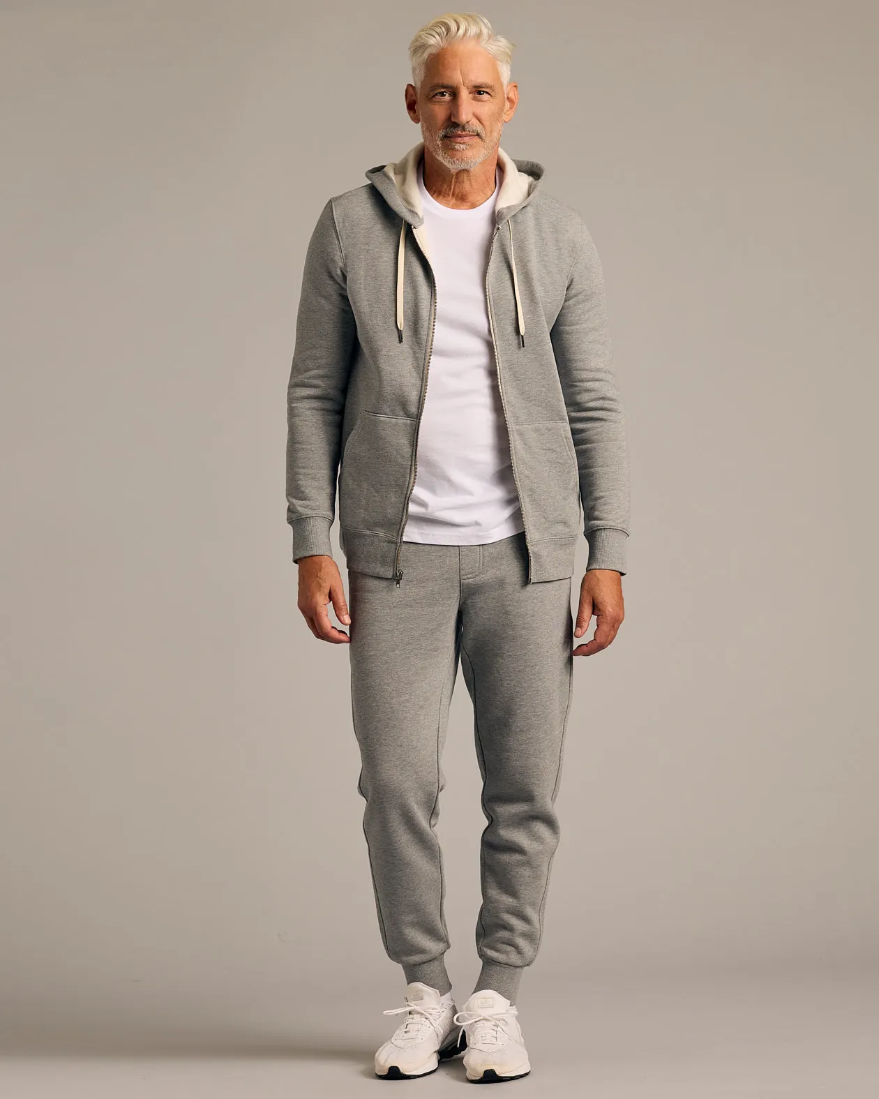 Dark Heather Gray Fleece French Terry Zip Hoodie