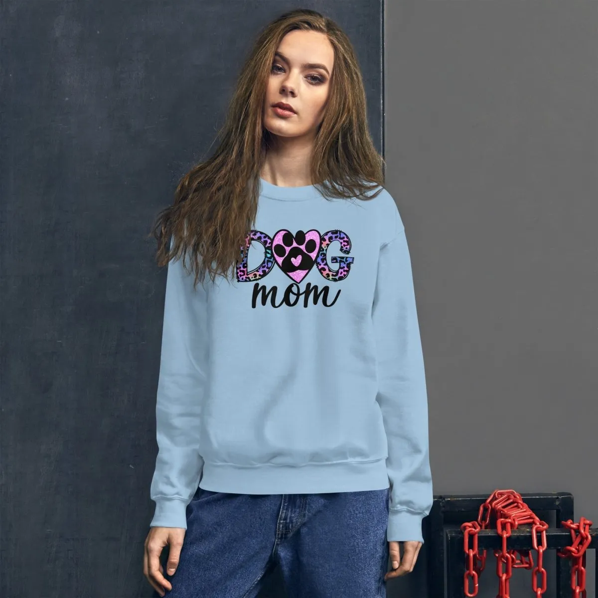 Dog Mom Leopard Paw Sweatshirt