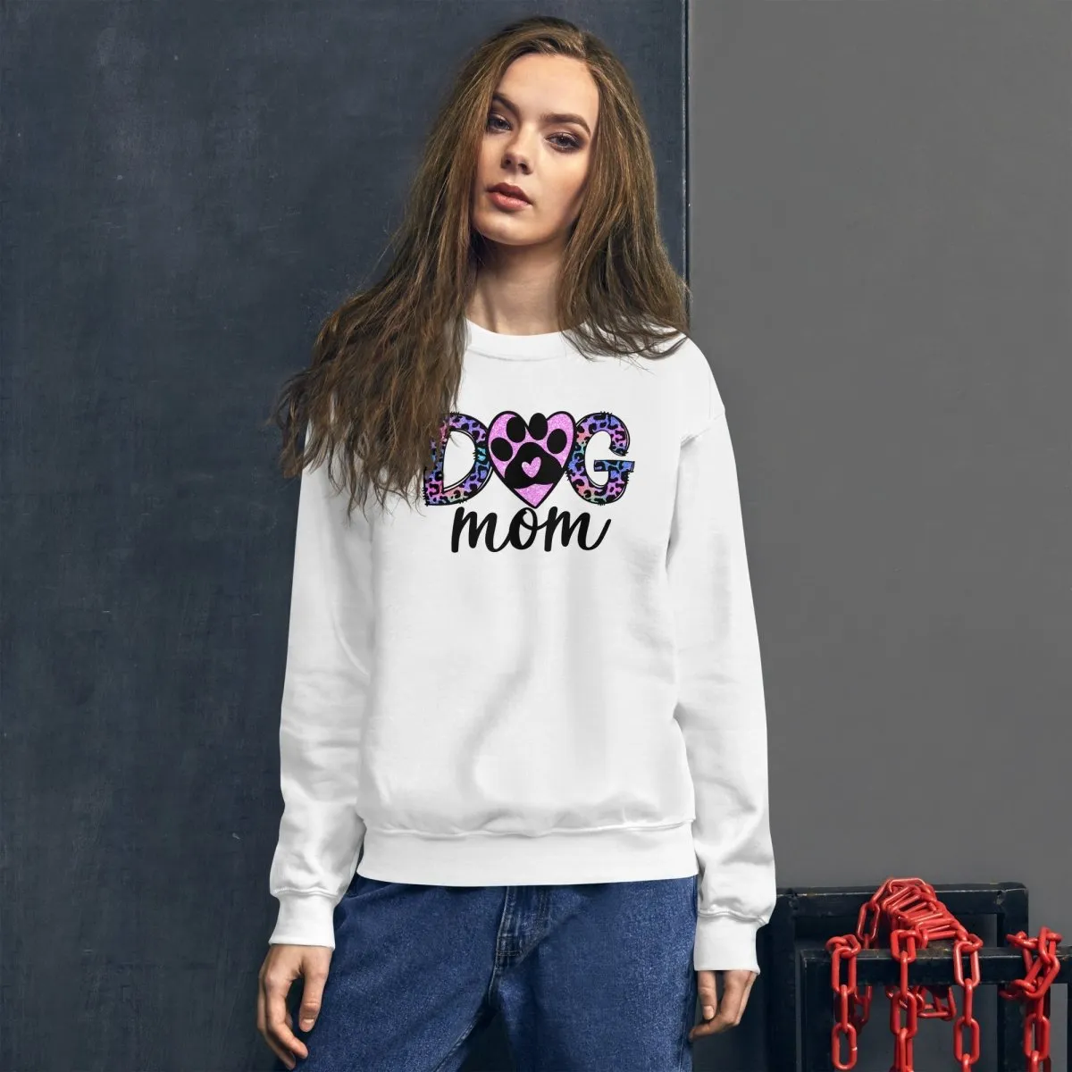 Dog Mom Leopard Paw Sweatshirt