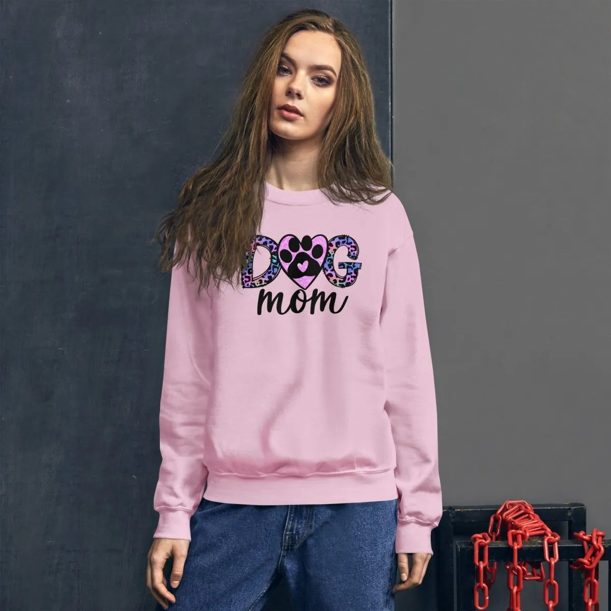 Dog Mom Leopard Paw Sweatshirt
