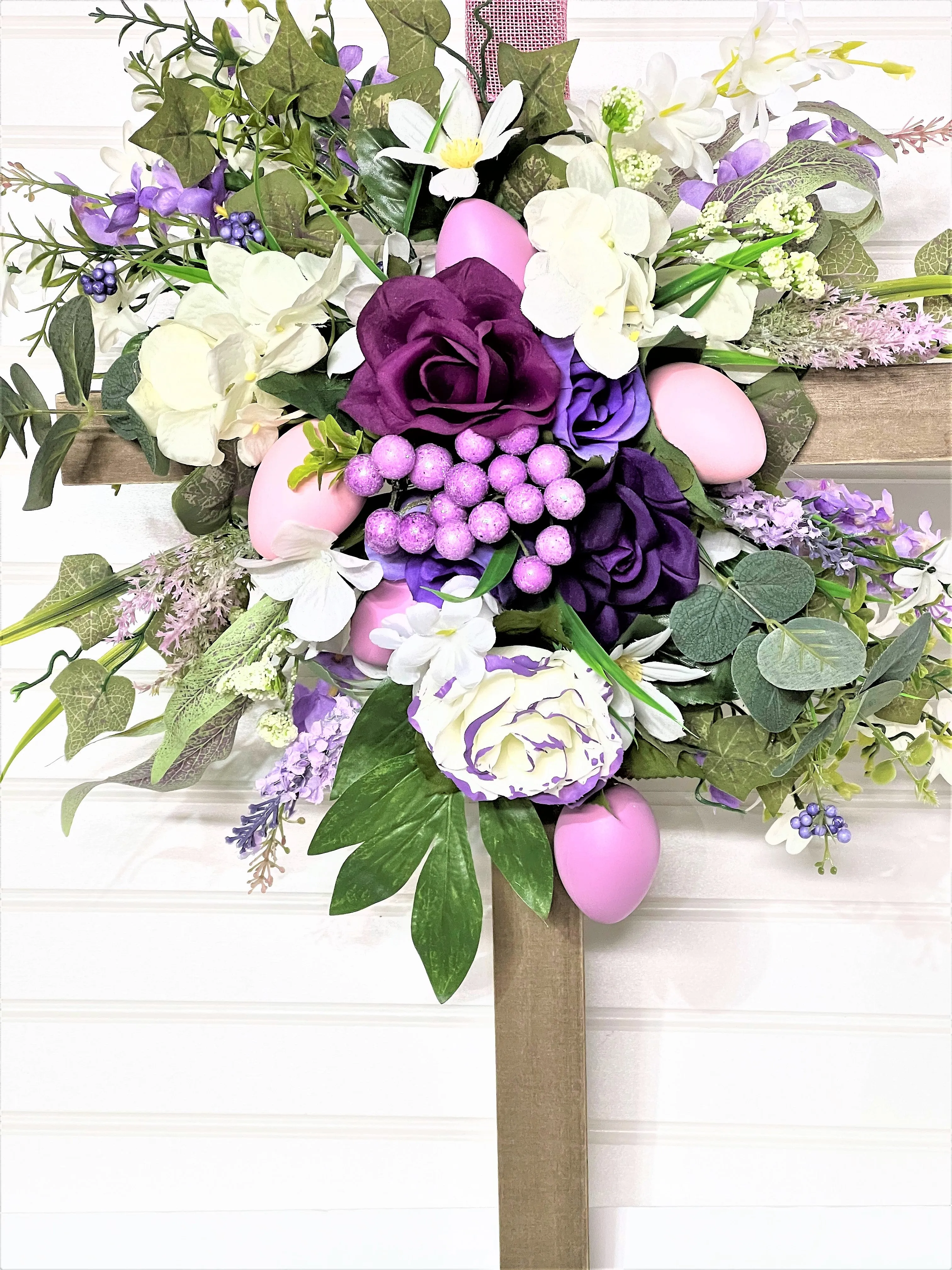 Eeaster-Joy To The World Easter Cross 24" L X 15" W
