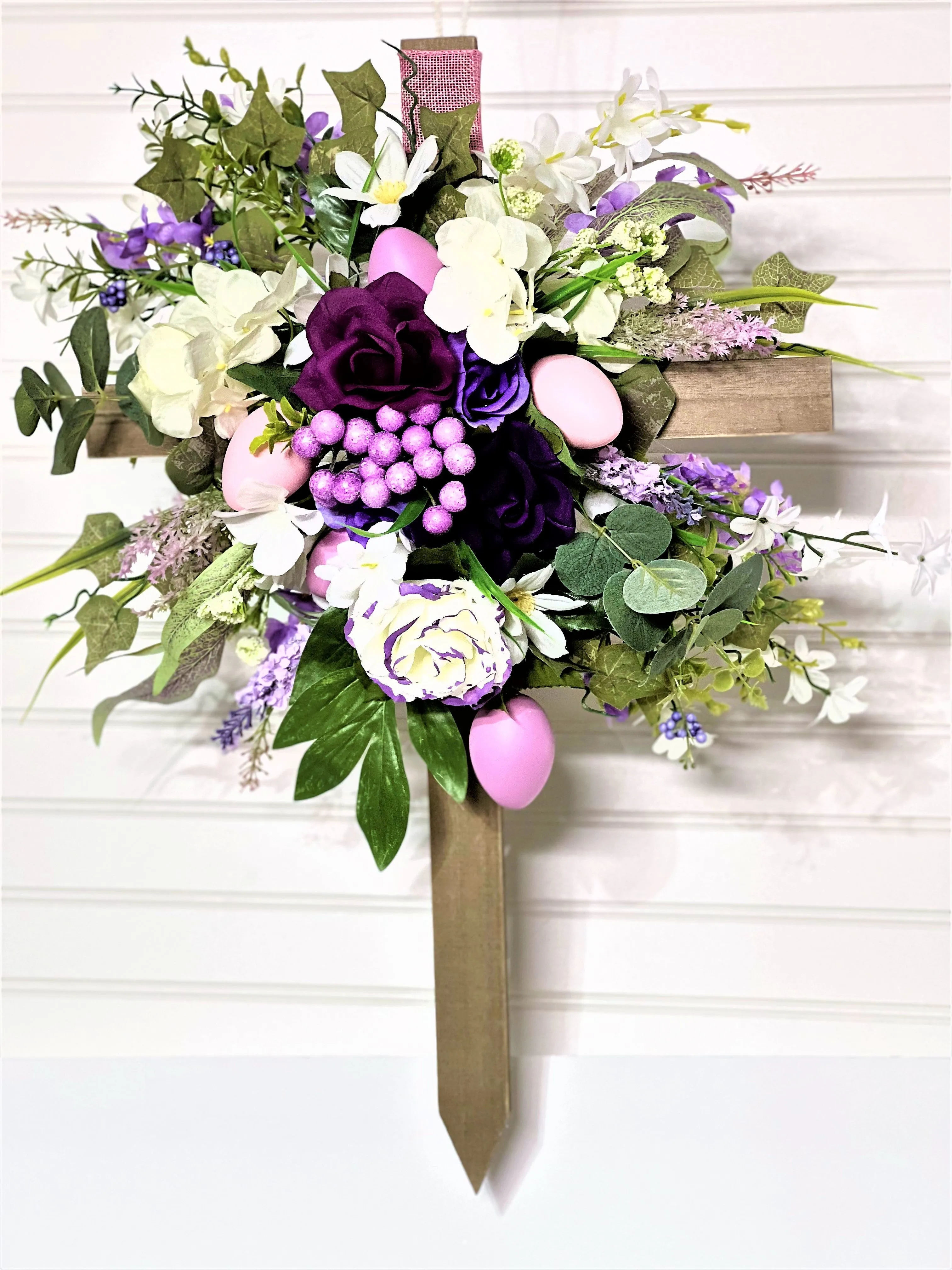 Eeaster-Joy To The World Easter Cross 24" L X 15" W