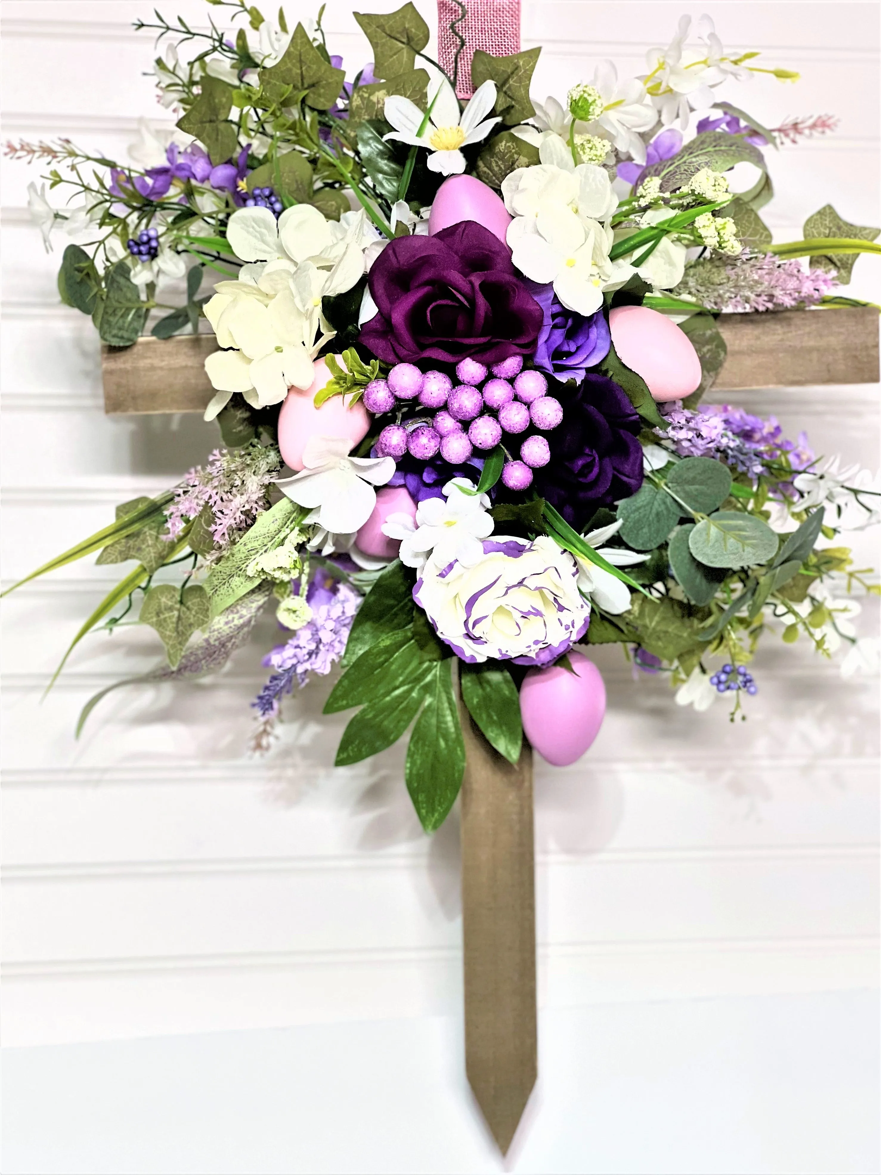 Eeaster-Joy To The World Easter Cross 24" L X 15" W