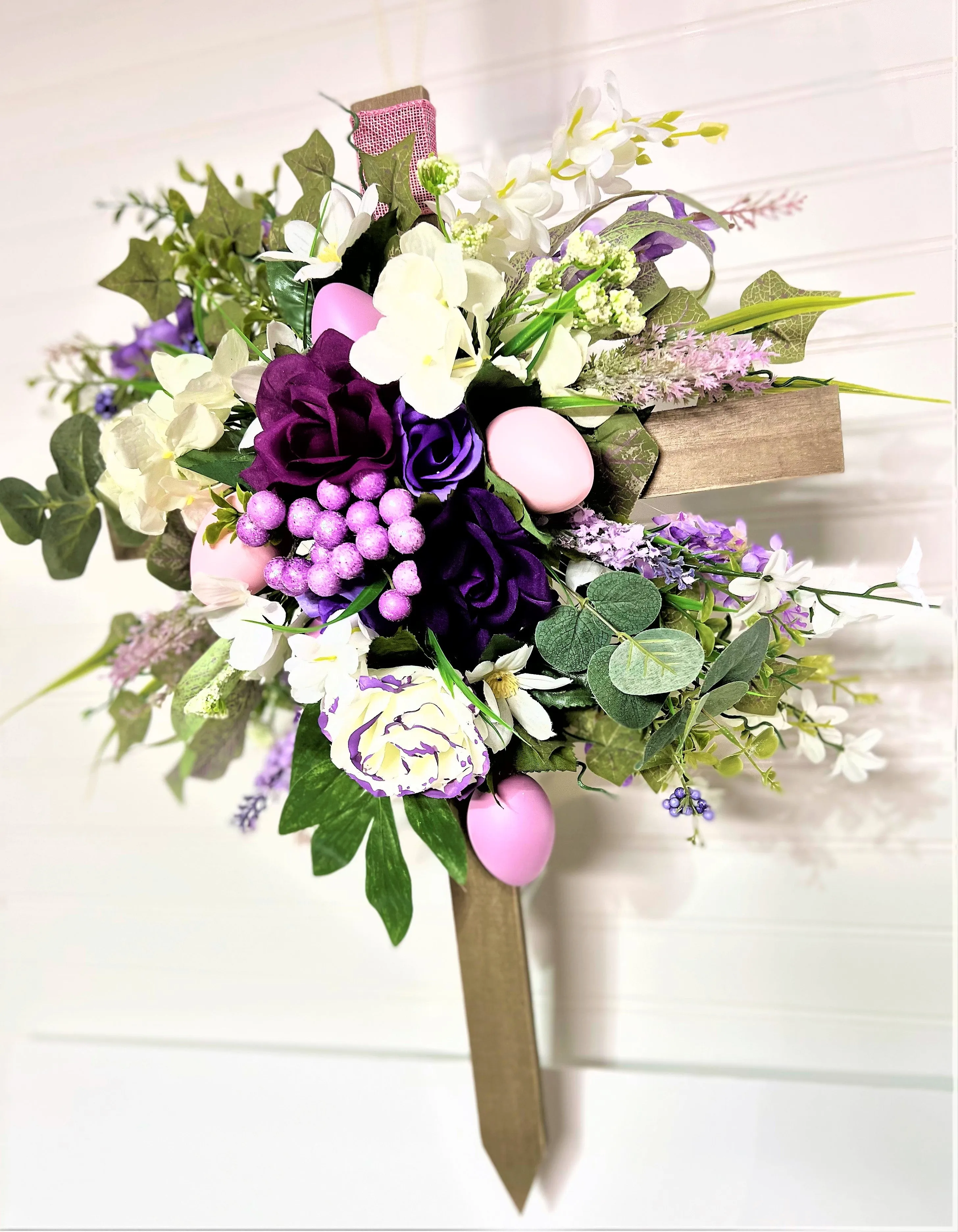 Eeaster-Joy To The World Easter Cross 24" L X 15" W