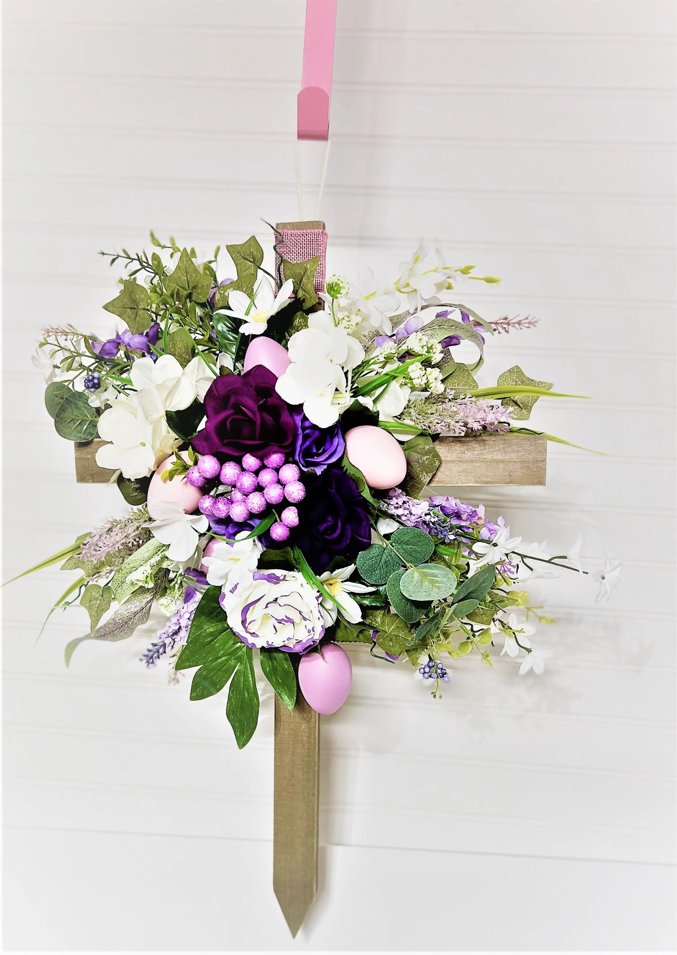 Eeaster-Joy To The World Easter Cross 24" L X 15" W