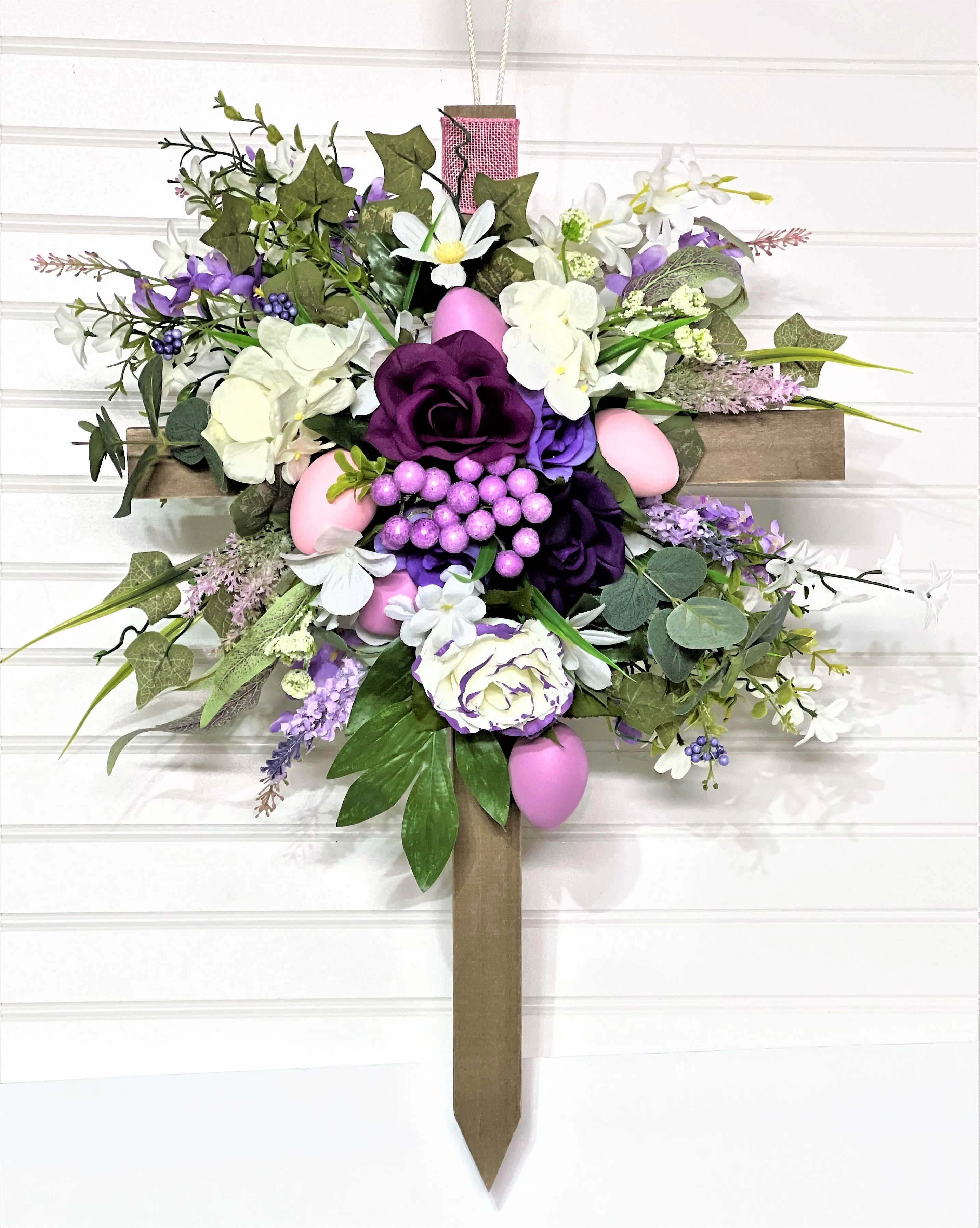 Eeaster-Joy To The World Easter Cross 24" L X 15" W