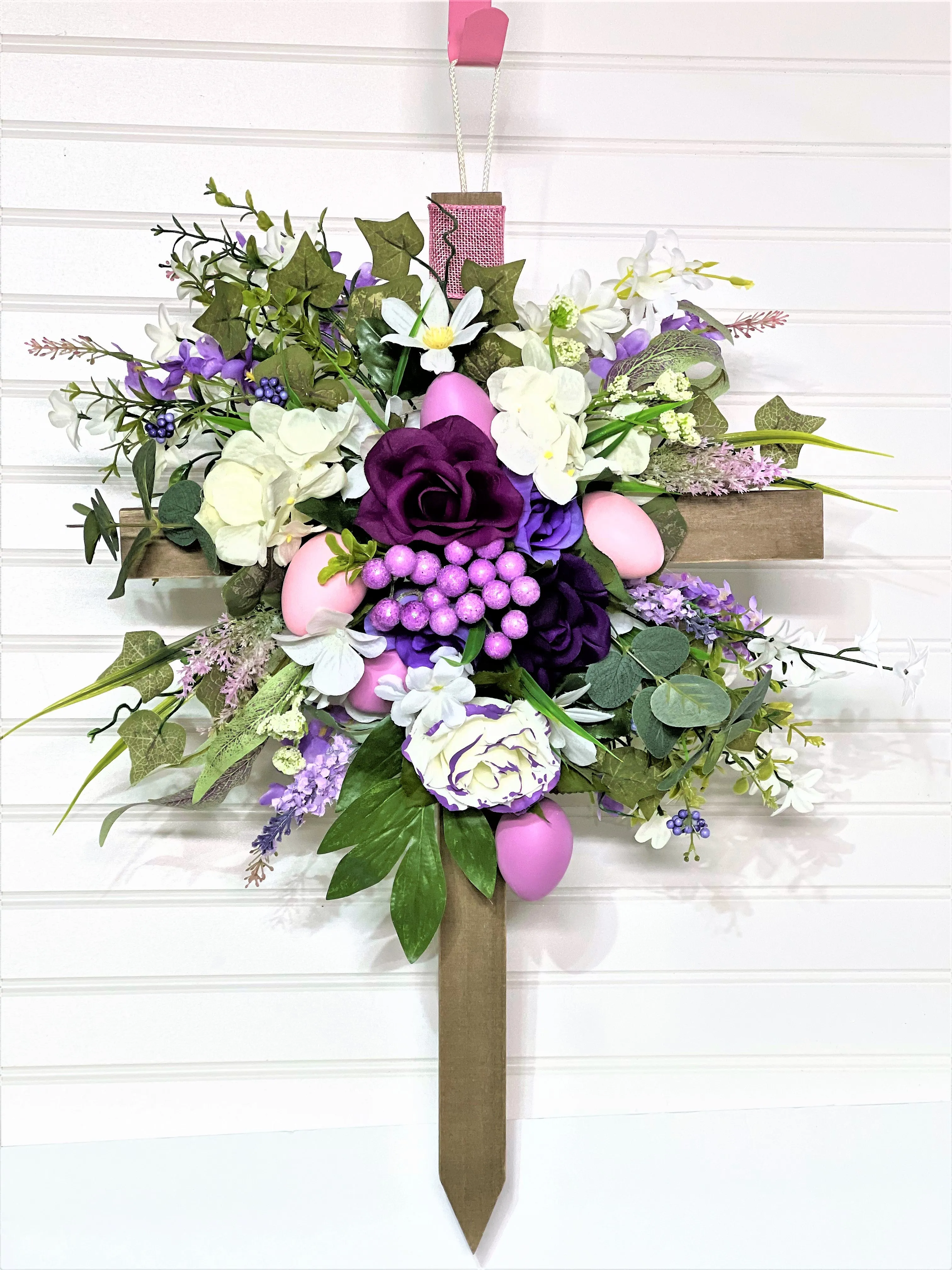 Eeaster-Joy To The World Easter Cross 24" L X 15" W