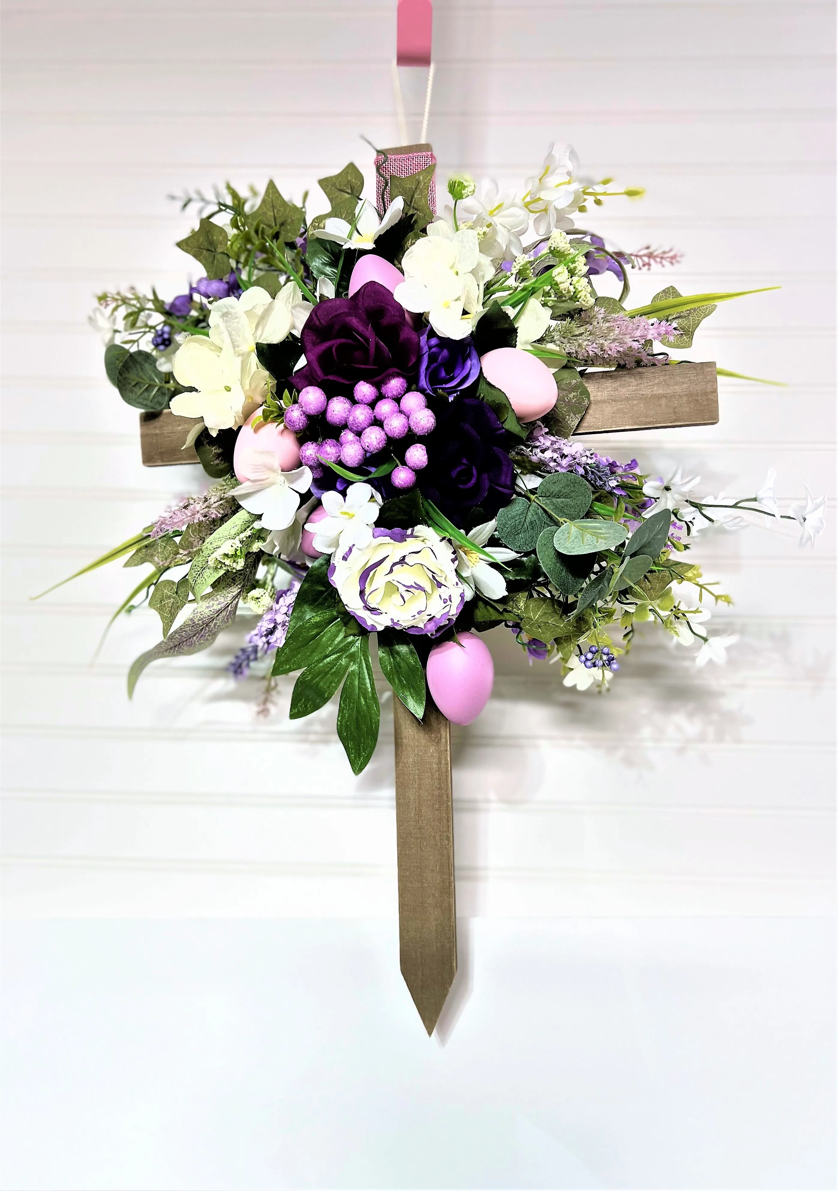 Eeaster-Joy To The World Easter Cross 24" L X 15" W