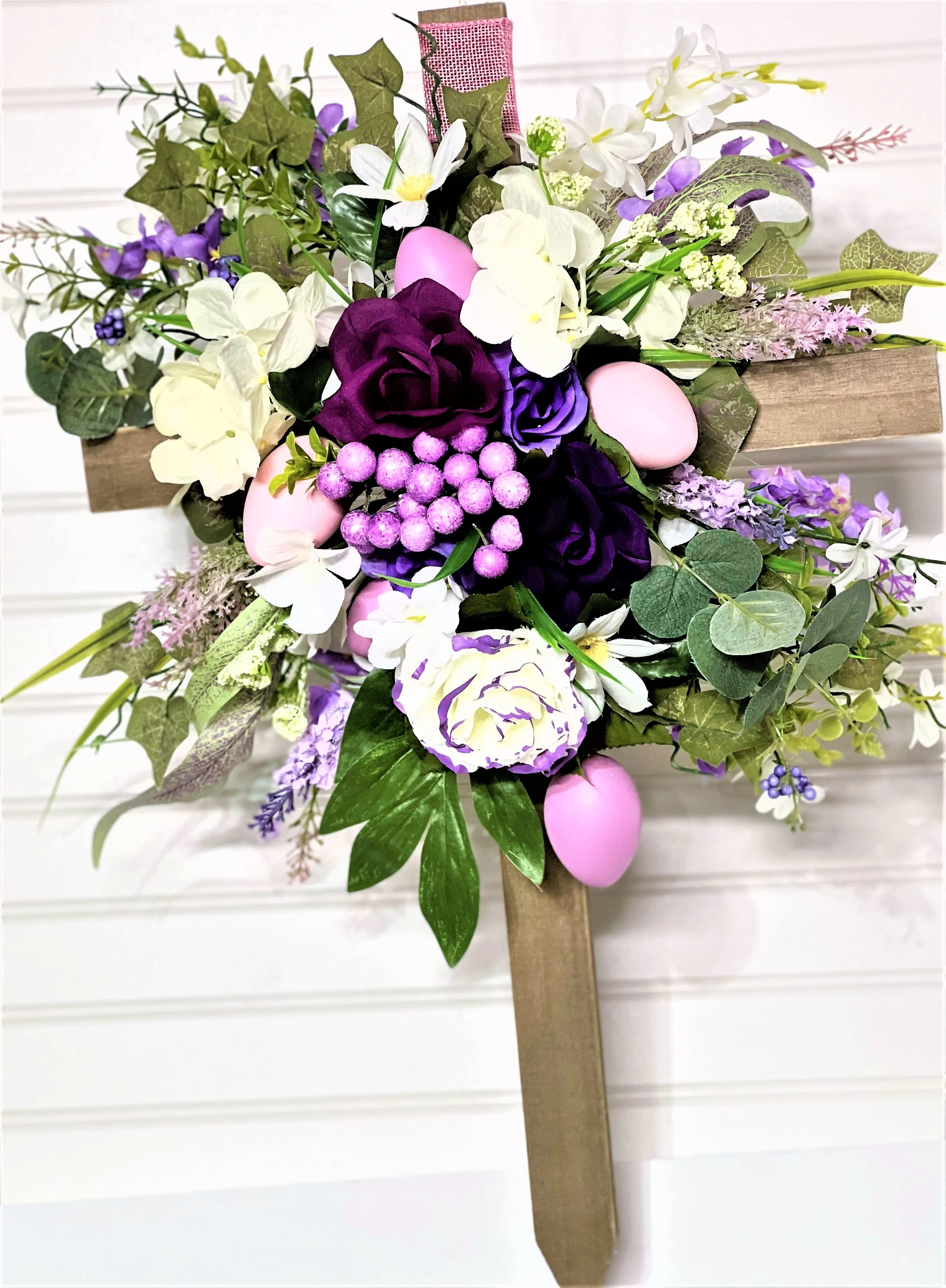 Eeaster-Joy To The World Easter Cross 24" L X 15" W