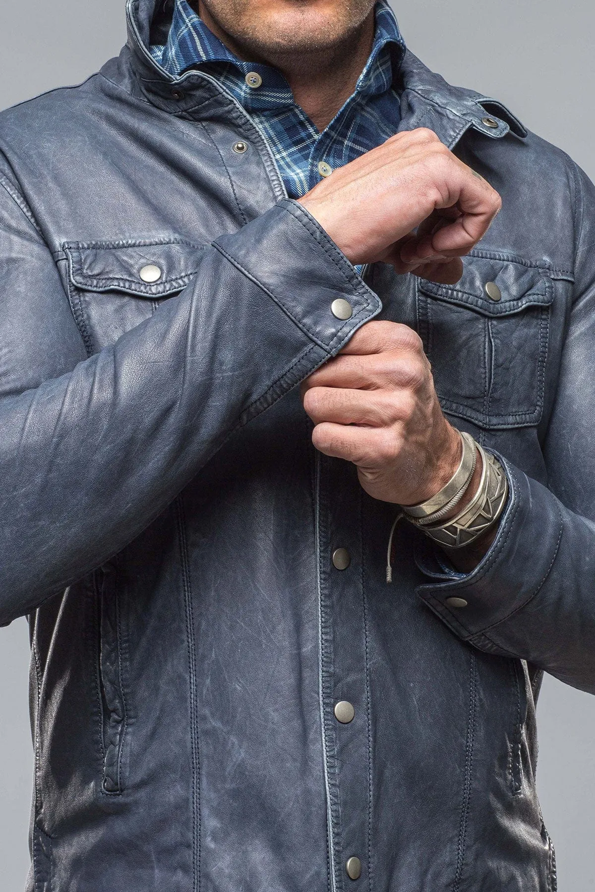 Enna 12 Month Washed Shirt Jacket In Navy