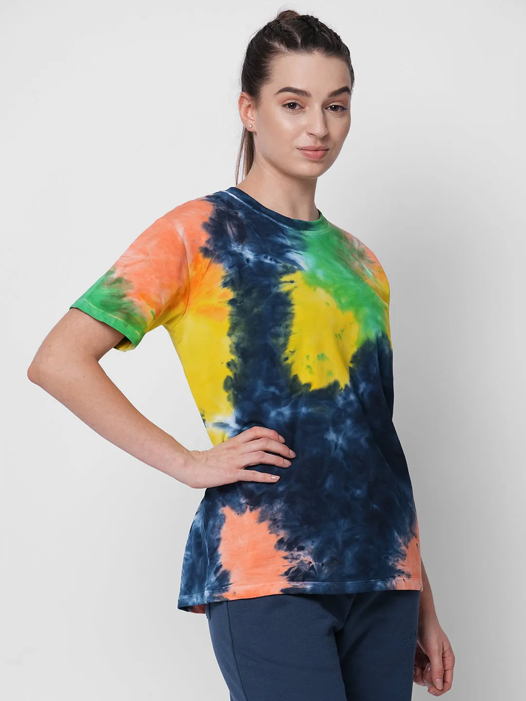 Fitkin women tie dye short sleeve onesize tshirt