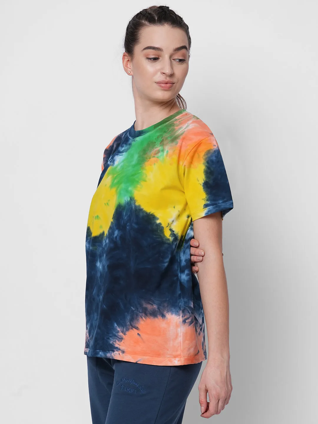 Fitkin women tie dye short sleeve onesize tshirt