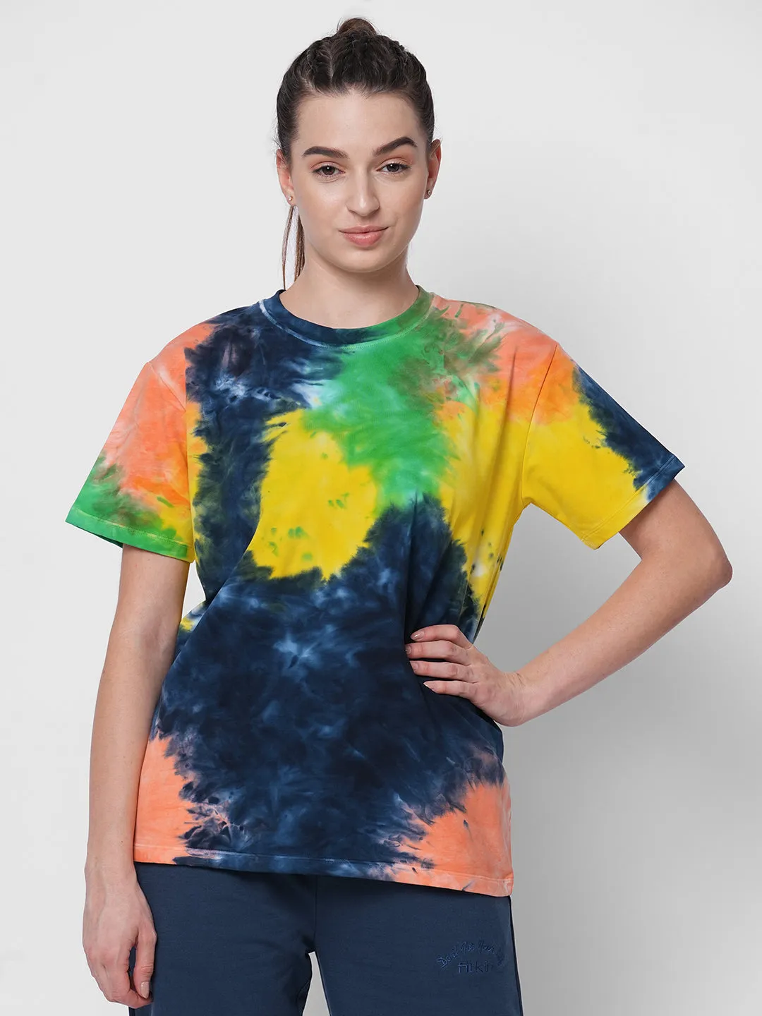 Fitkin women tie dye short sleeve onesize tshirt