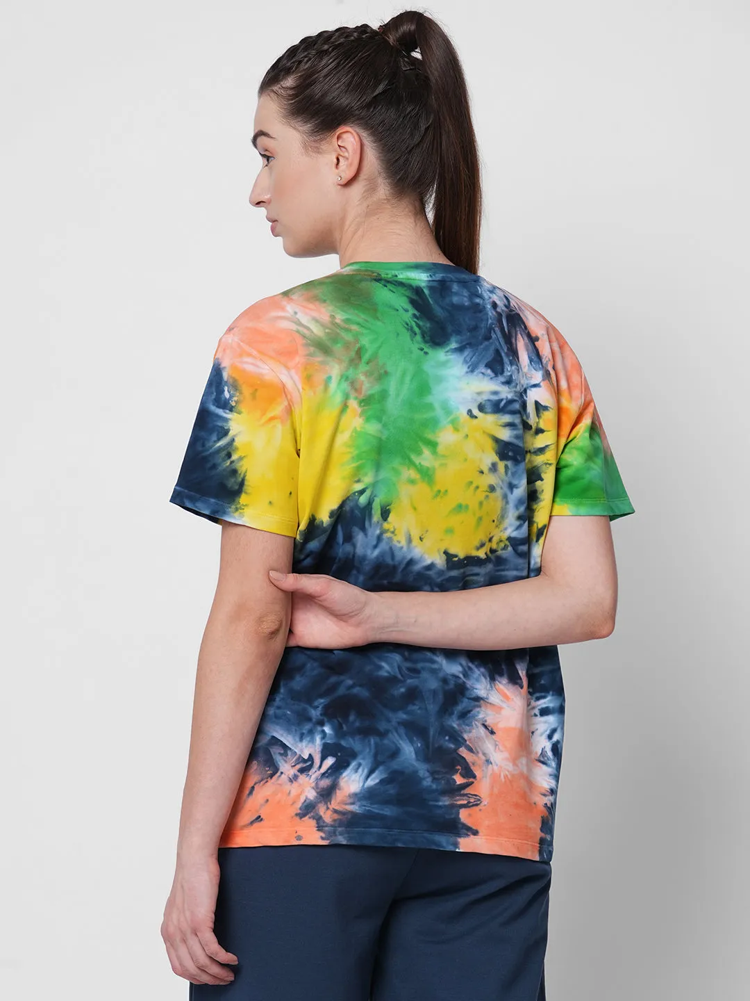 Fitkin women tie dye short sleeve onesize tshirt