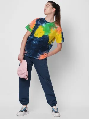 Fitkin women tie dye short sleeve onesize tshirt