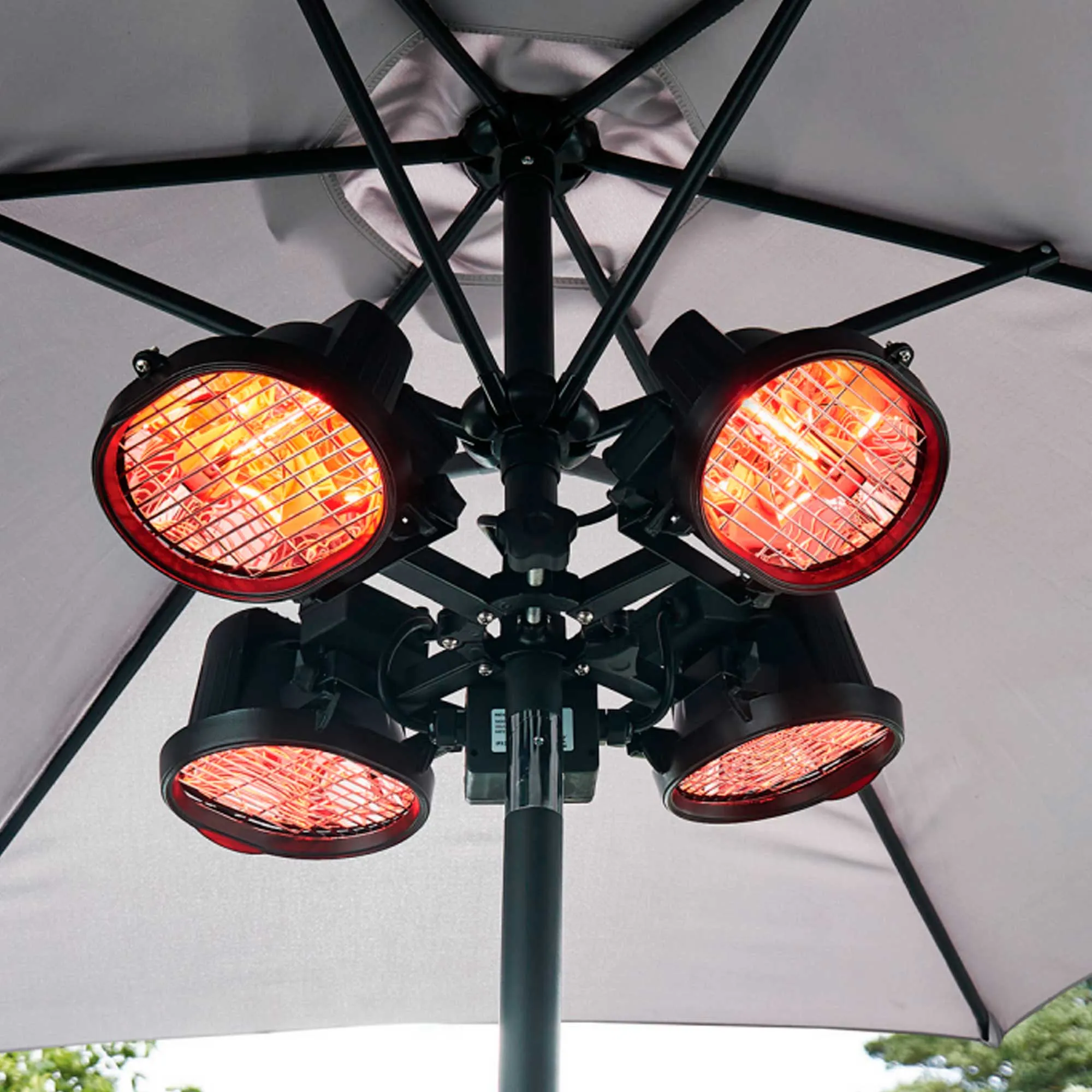 Folding Parasol/Gazebo/Patio Outdoor Infrared Heater, Four Panels, 1800W - DG178