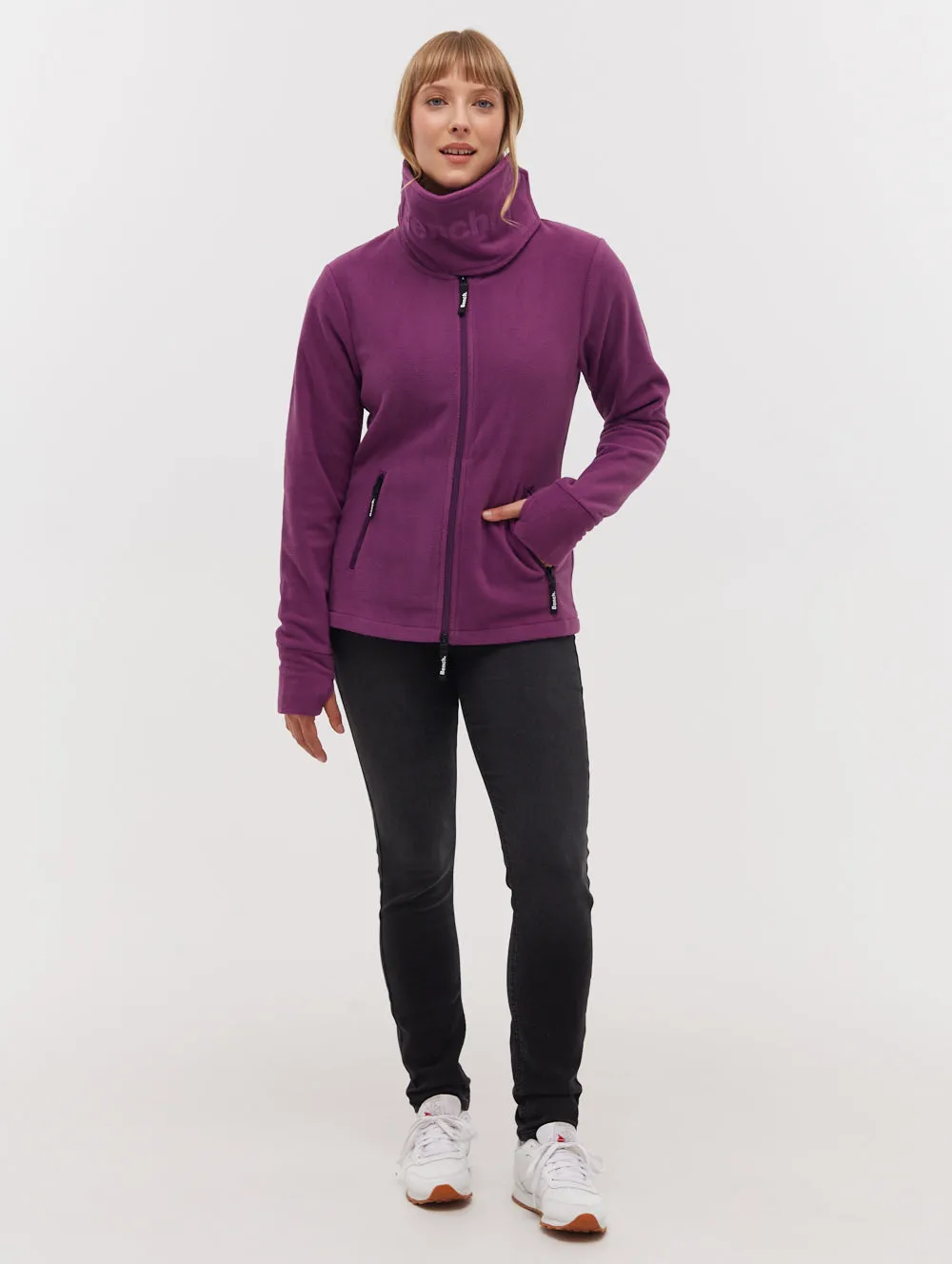Funnel Microfleece Wrap Neck Zip-Up
