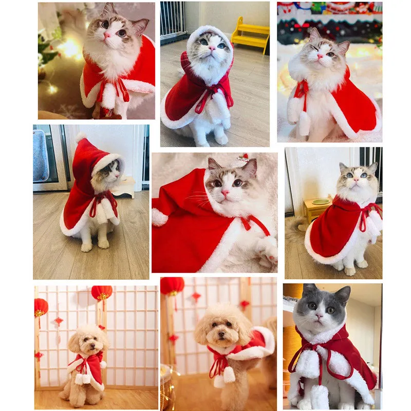 Funny Pet Cloak for Cats Christmas Halloween Cosplay M