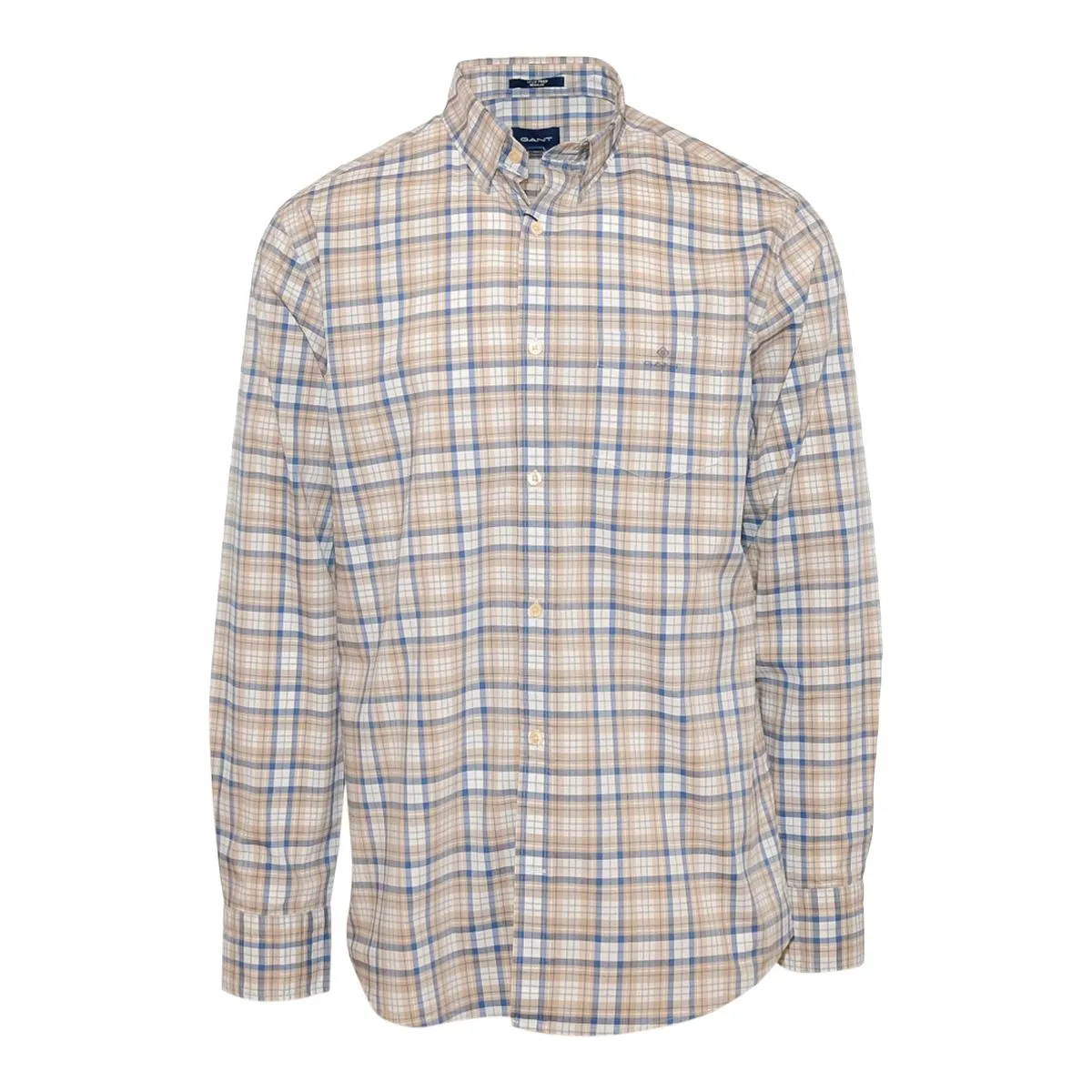 GANT Dry Sand Tech Prep Broadcloth Regular Fit Check Shirt 3018230 Size M NWT