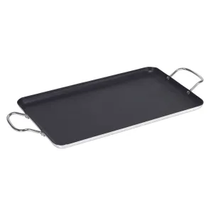 Griddle Nonstick Stove Top Pan Outdoor For 2 Burners Gas Range Grill BBQ 17-Inch