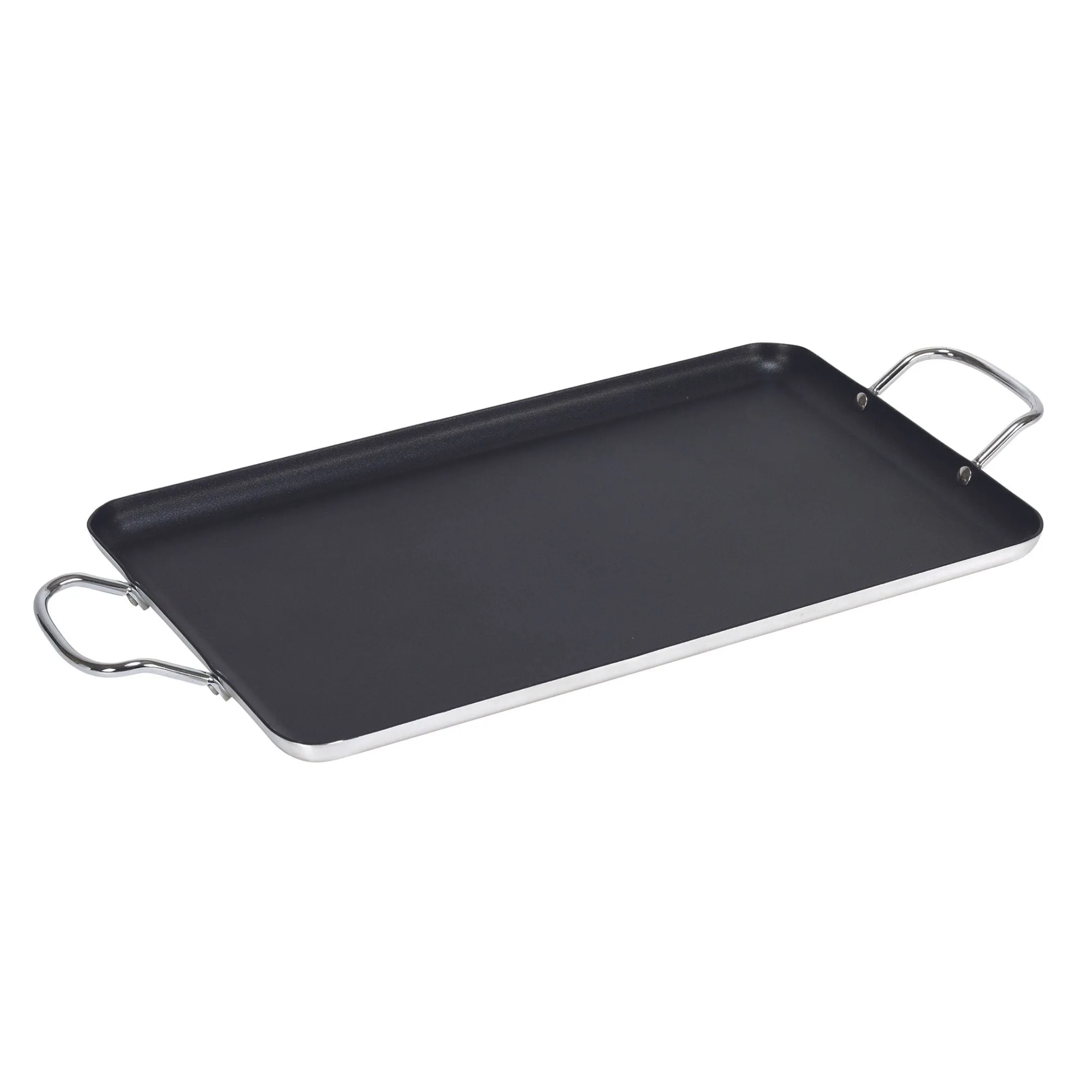 Griddle Nonstick Stove Top Pan Outdoor For 2 Burners Gas Range Grill BBQ 17-Inch