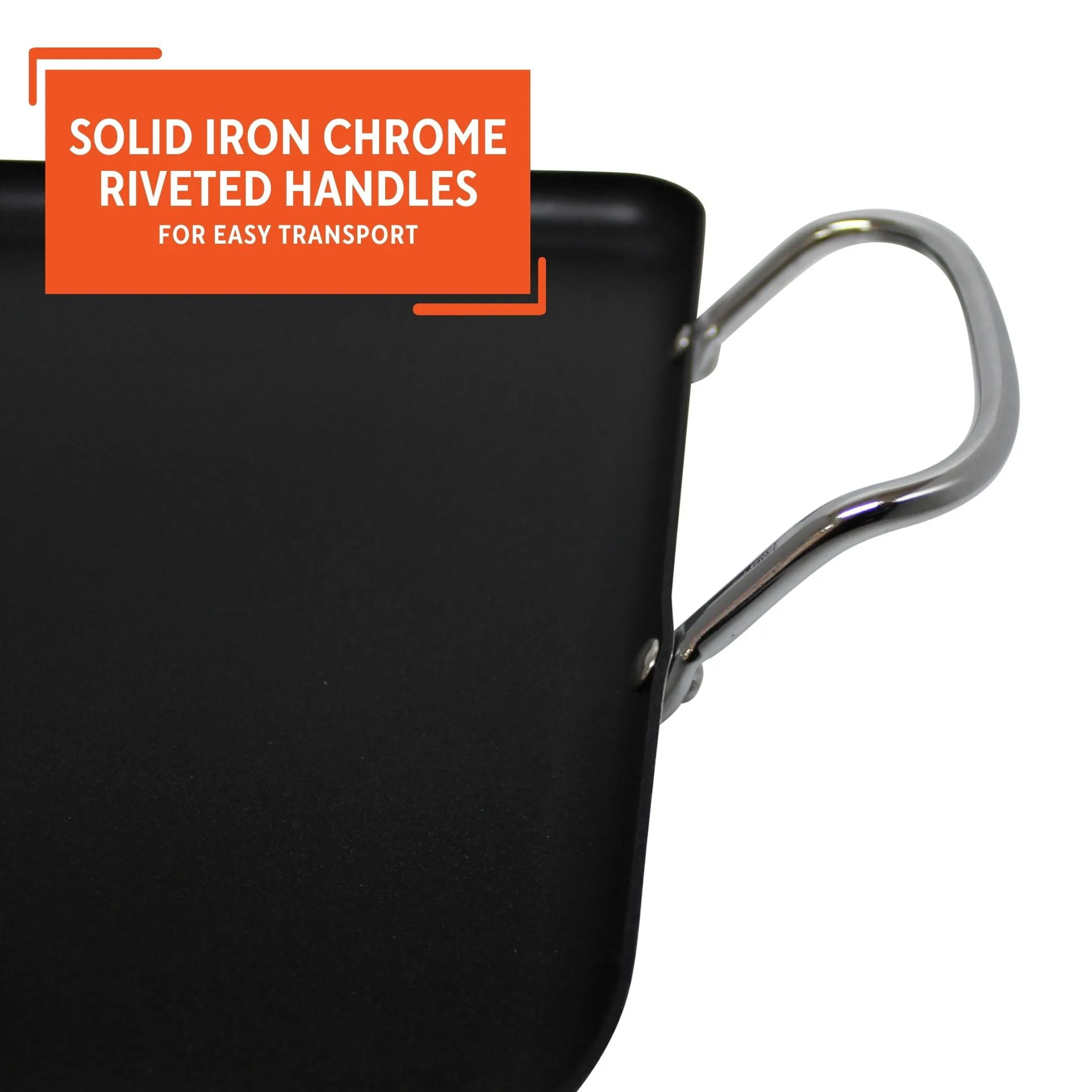 Griddle Nonstick Stove Top Pan Outdoor For 2 Burners Gas Range Grill BBQ 17-Inch