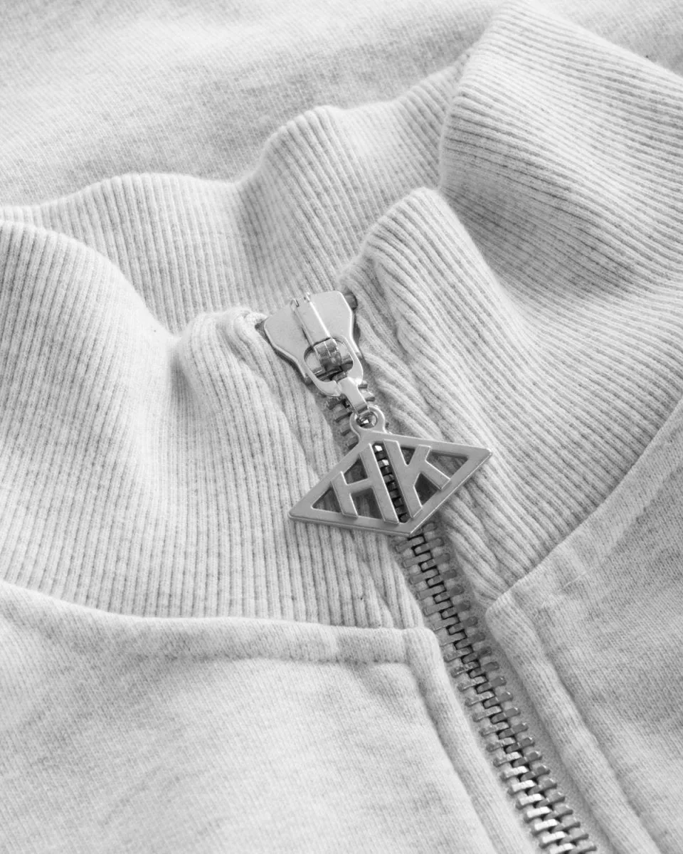 Half Zip Sweat - Light Grey Melange