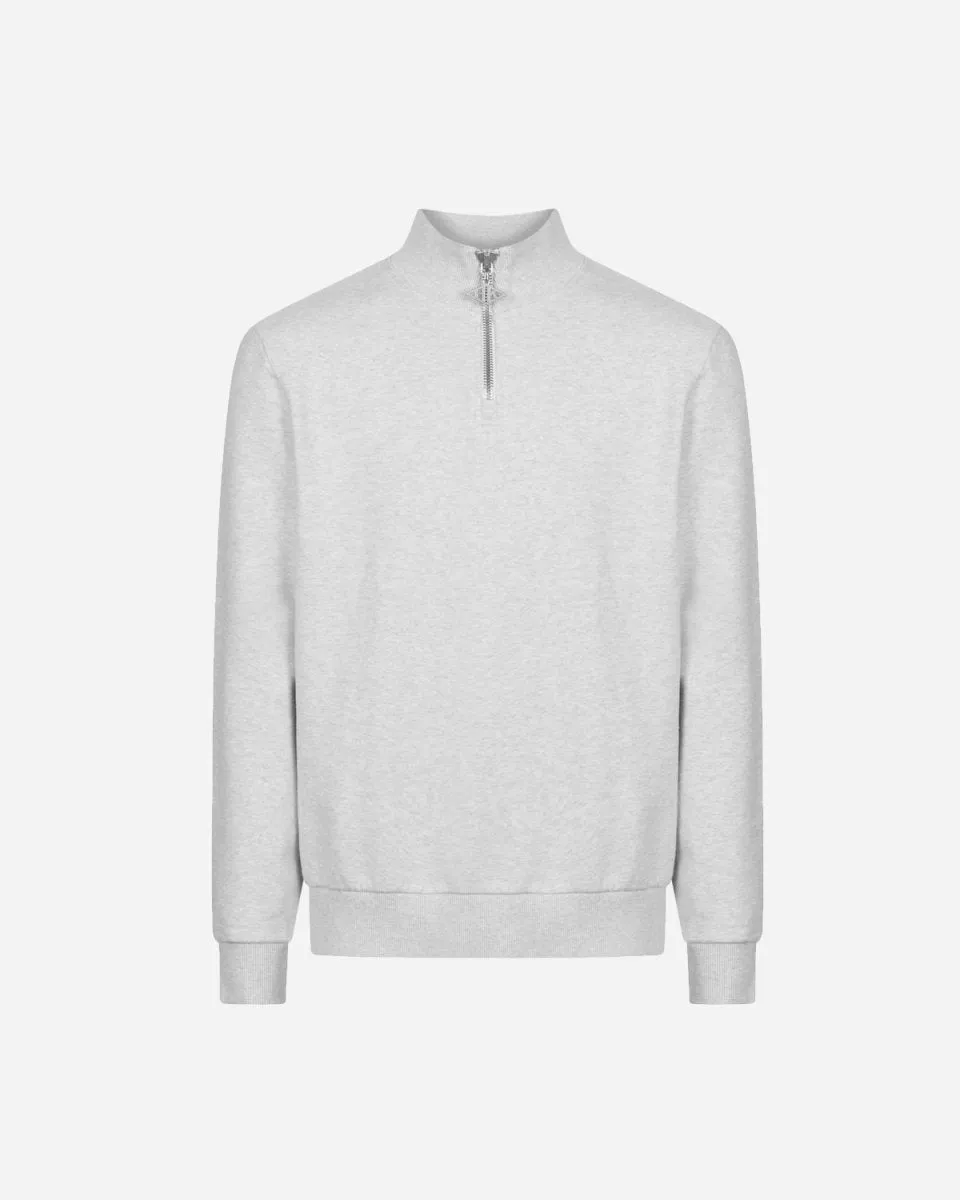 Half Zip Sweat - Light Grey Melange