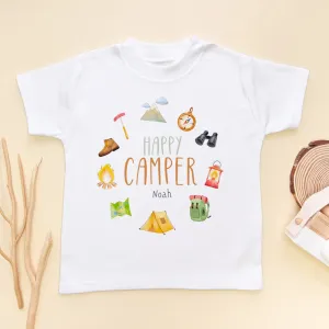 Happy Camper Personalised Name Toddler & Kids T Shirt