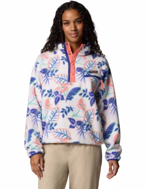 Helvetia II Cropped Sherpa Half Snap Printed Fleece - Sea Salt Pasteled Multi
