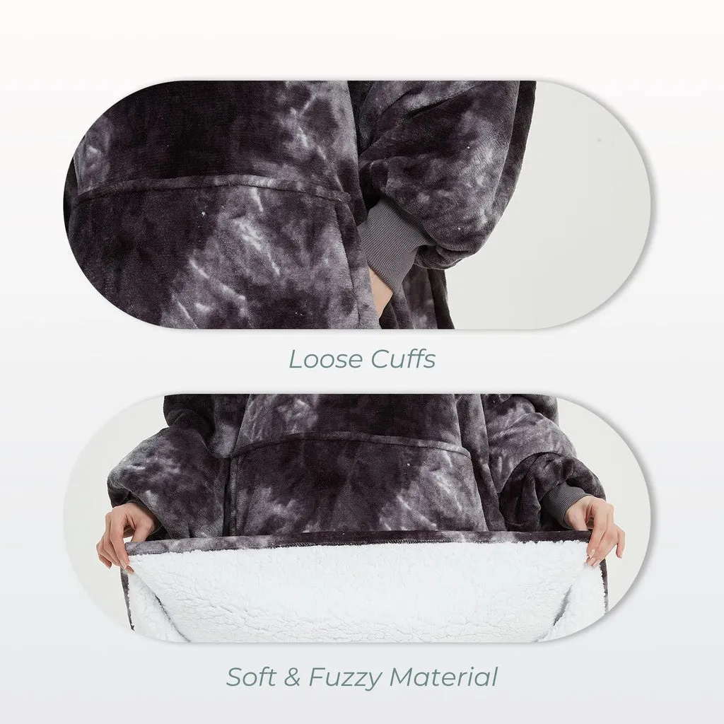 Hoodie Blanket Adult Tie-Dyed Grey