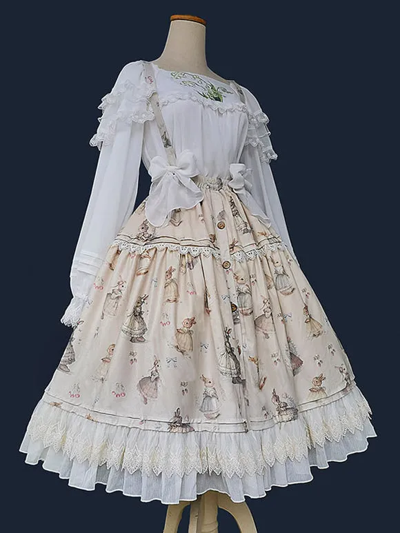 Infanta Lolita SK Light Apricot Bows Lolita Skirts