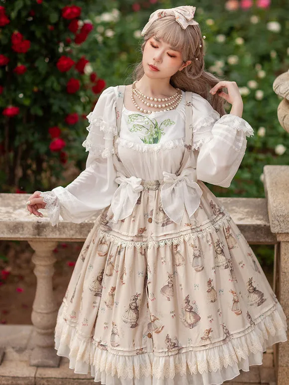 Infanta Lolita SK Light Apricot Bows Lolita Skirts