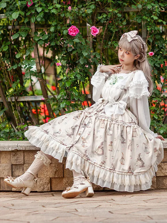 Infanta Lolita SK Light Apricot Bows Lolita Skirts