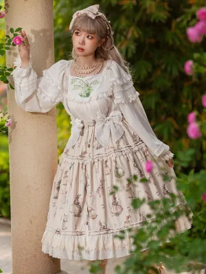 Infanta Lolita SK Light Apricot Bows Lolita Skirts